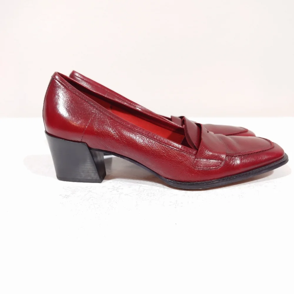 Etienne Aigner Burgundy Leather Loafers - Picture 5 of 5